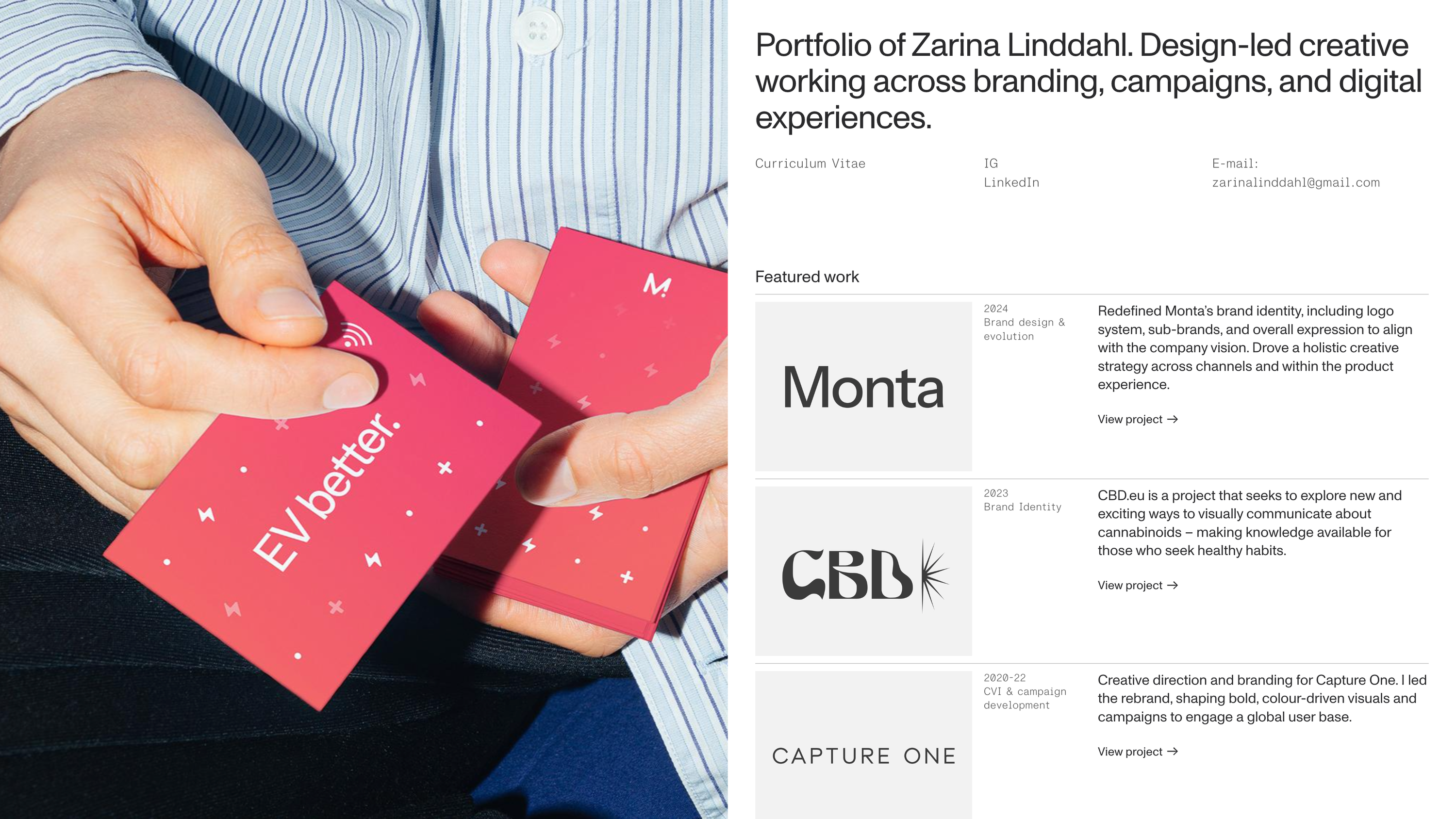 Zarina Linddahl portfolio preview